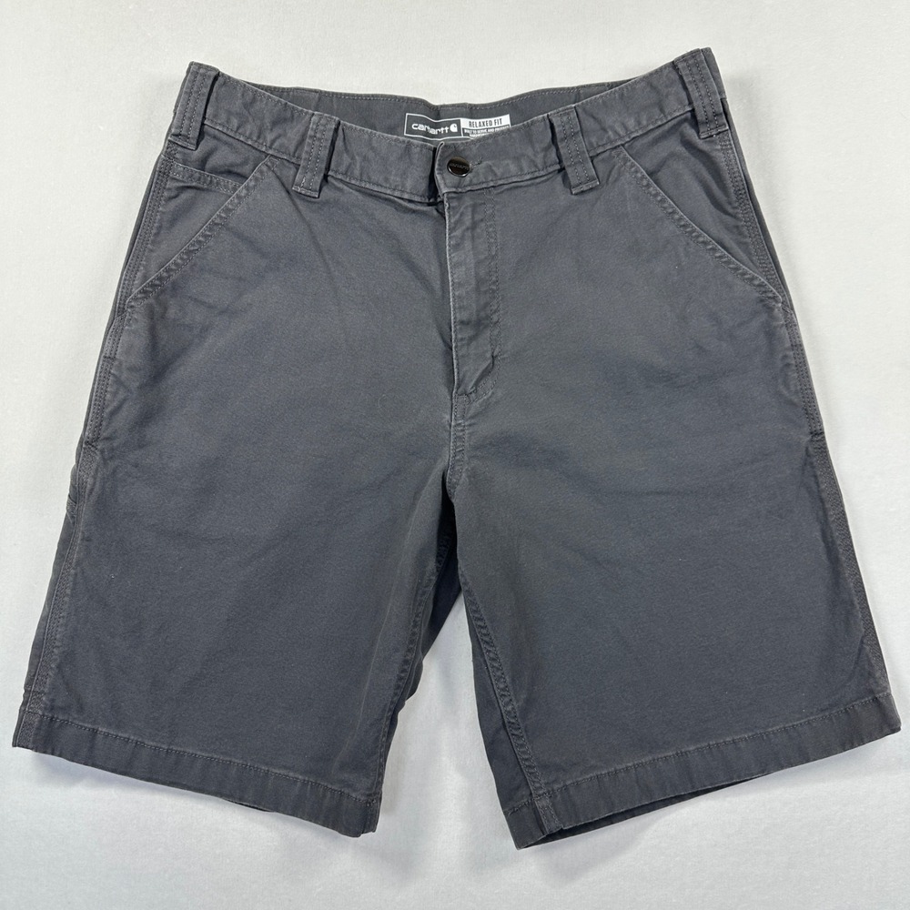 Carhartt Relaxed Fit Shorts 34 Gray Canvas Utility Workwear Gorpcore Rugged